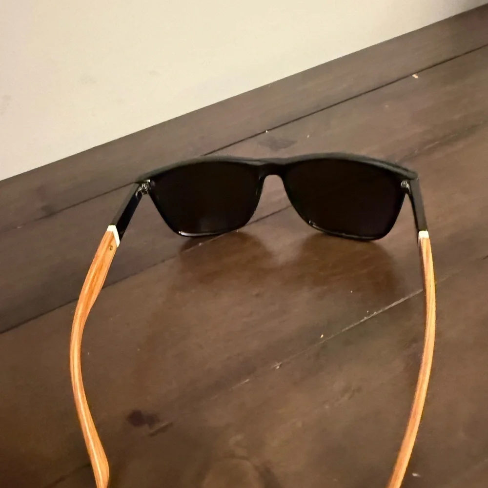 Panama Jack Black Sunglasses with Faux Wood Arms